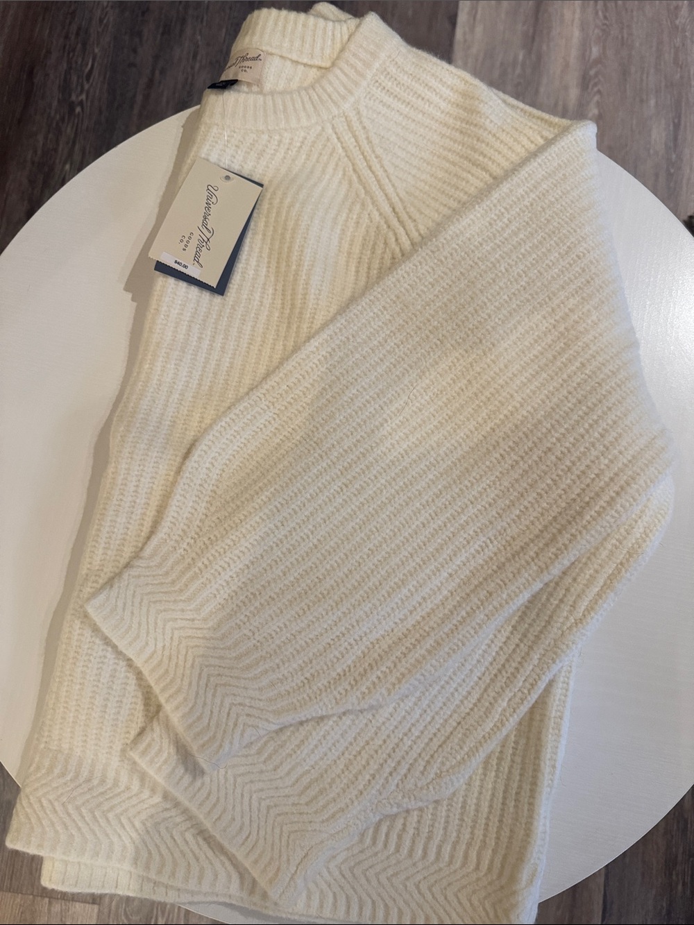 Universal Thread Cream/Ivory Ribbed Turtleneck Sweater